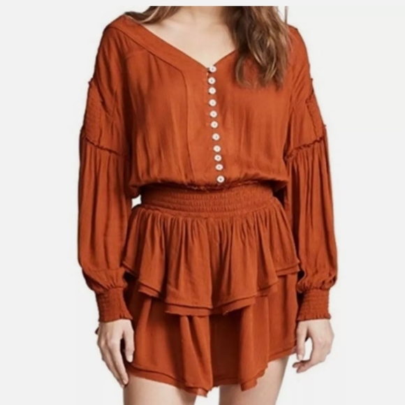 Free People Romy Crinkly Mini Dress Fr.EndlessSummer Sz.XS - Picture 3 of 9